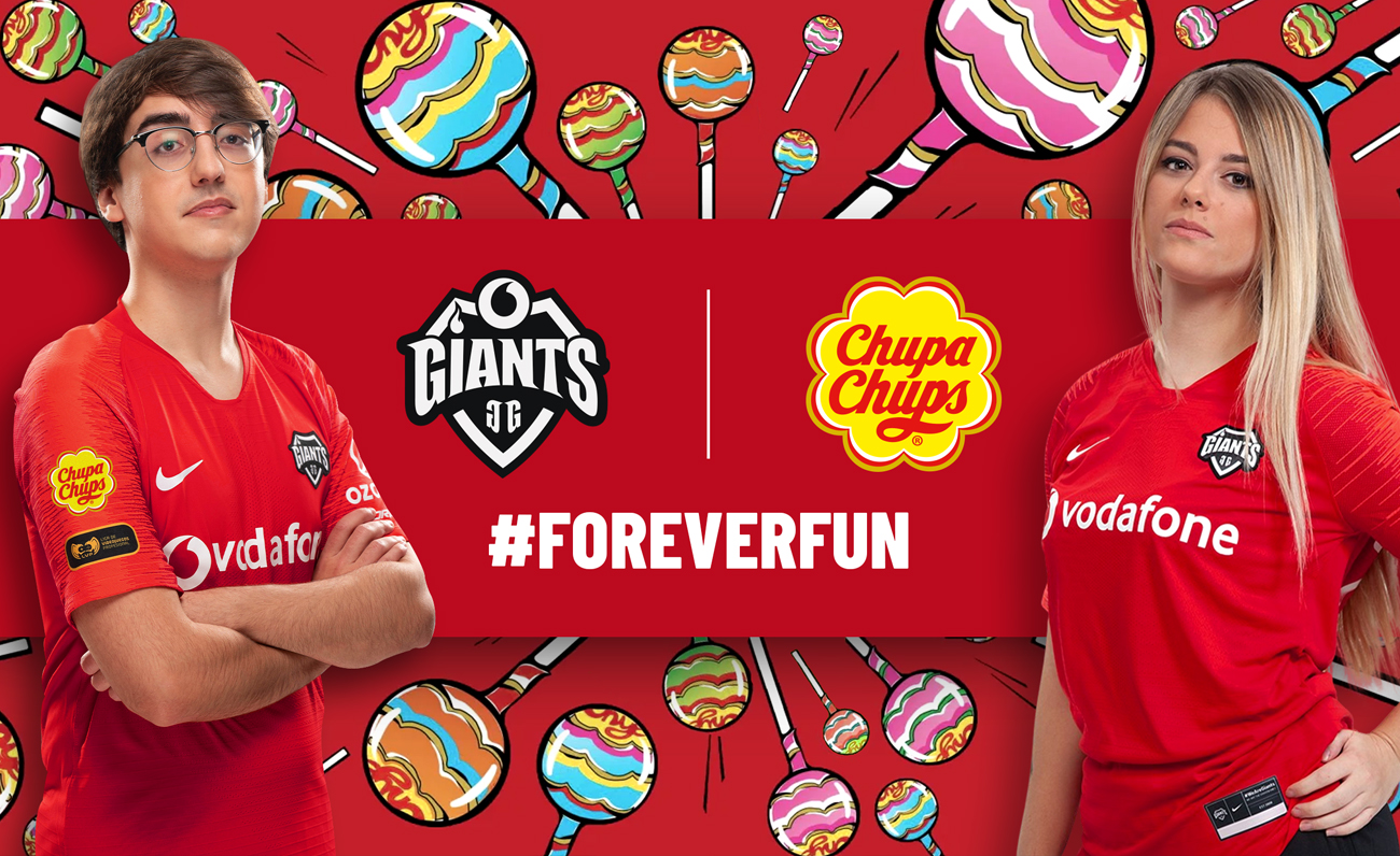 Jugadores de Giants con camisetas de Chupa Chups